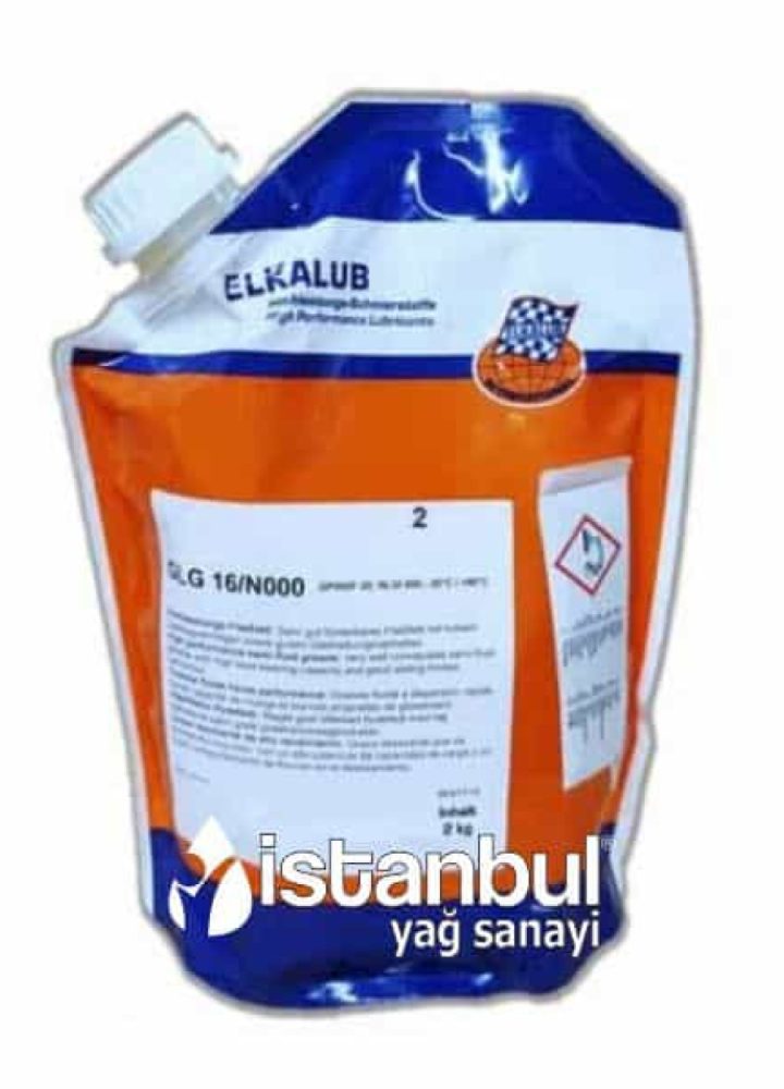 Elkalub GLG 16/N000 1 Elkalub GLG 16/N000 yarı akışkan dişli gresi ve merkezi yağlama sistemlerine uygun özel gres ambalaj görseli