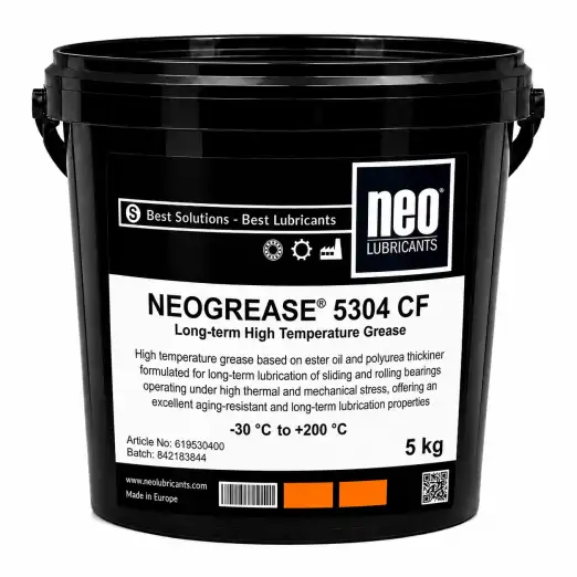 NEOGREASE® 5304 CF 1 NEOGREASE 5304 CF kurutma silindiri rulmanları, sıcak hava fanları ve konveyör ruloları için uzun ömürlü yüksek sıcaklık gresi