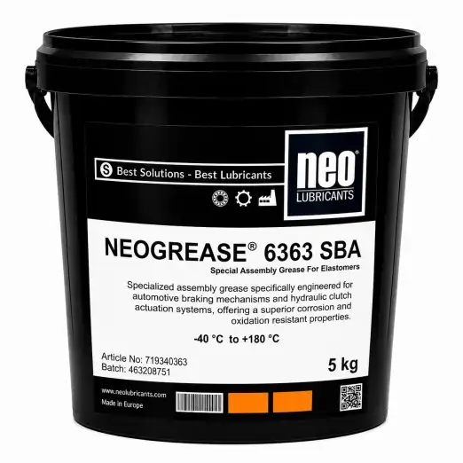 NEOGREASE® 6363 SBA 1 NEOGREASE 6363 SBA otomotiv fren mekanizmaları ve hidrolik debriyaj sistemleri için EPDM uyumlu özel montaj gresi